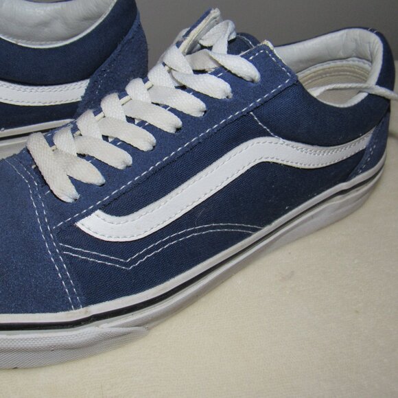 OLD SKOOL ROYAL BLUE VANS SNEAKERS-FABRIC & BRUSHED SUEDE-M-7.5 W-9-SKATE-PARTY - Picture 5 of 11